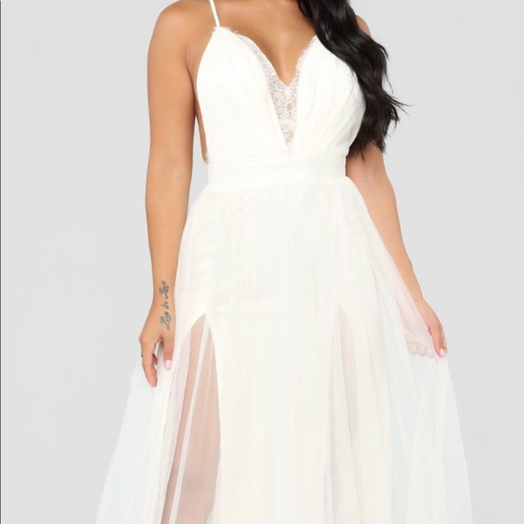 ivory lace maxi dress